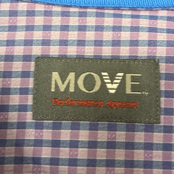 MOVE Purple Plaid Active Performance Long Sleeve Button Down Shirt Size XL - Picture 8 of 11